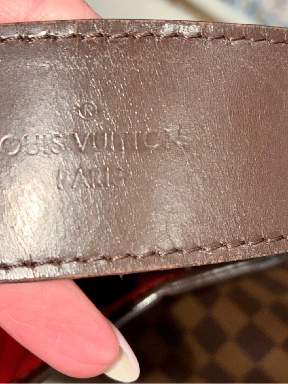 Louis Vuitton Graceful MM Damier Ebene Shoulder Bag Red Interior - Picture 8 of 15